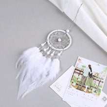 Load image into Gallery viewer, Car Interior Rear-view Mirror Hanging Decor Small Dream Catcher Boho Nature Feather Home Decor Handmade Grids Nature Feather Car Charms Pendant Accessories Gift