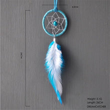 Load image into Gallery viewer, Car Interior Rear-view Mirror Hanging Decor Small Dream Catcher Boho Nature Feather Home Decor Handmade Grids Nature Feather Car Charms Pendant Accessories Gift