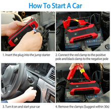 Load image into Gallery viewer, Car Jump Starter Booster with LCD Screen 4 Modes LED Flashlight