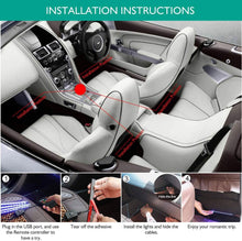 Load image into Gallery viewer, Car LED Strip Lights with Sound Active Function and Remote Controller