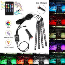 Load image into Gallery viewer, Car LED Strip Lights with Sound Active Function and Remote Controller