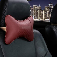 Load image into Gallery viewer, Car Neck Pillows Headrest Relief Filled Fiber Universal Car Pillow Both Side Pu Leather 1pcs Pack Headrest For Car Neck Pillows Both Side Pu Leather Headrest Head Pain Relief Filled Fiber Universal Car Pillow Neck Pillow Softness Car Headrest Pillow