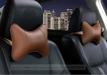 Load image into Gallery viewer, Car Neck Pillows Headrest Relief Filled Fiber Universal Car Pillow Both Side Pu Leather 1pcs Pack Headrest For Car Neck Pillows Both Side Pu Leather Headrest Head Pain Relief Filled Fiber Universal Car Pillow Neck Pillow Softness Car Headrest Pillow