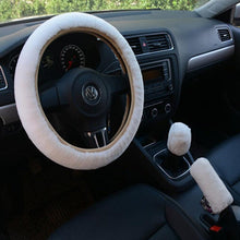Load image into Gallery viewer, Car Steering Wheel Elastic Long Microfiber Plush Steering Wheel Cover Gearshift Handbrake Cover Protector Decoration Warm Super Thick Plush Collar Soft Car Steering Wheel Cover Decoration Warm Super Thick Plush Collar Soft Black Pink Women Man