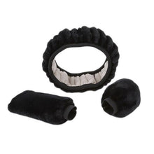 Load image into Gallery viewer, Car Steering Wheel Elastic Long Microfiber Plush Steering Wheel Cover Gearshift Handbrake Cover Protector Decoration Warm Super Thick Plush Collar Soft Car Steering Wheel Cover Decoration Warm Super Thick Plush Collar Soft Black Pink Women Man