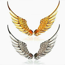 Load image into Gallery viewer, Car Stickers Metal 3D Double-sided Tape Stick 1 Pair Gold Sliver Wing Decals Decorations Emblem Logo Badge Bumper Trunk Tailgate Window Angel Wings Emblem 3D Metal Car Auto Symbol Motorcycle Car Styling Tools Accessories