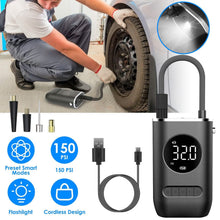 Load image into Gallery viewer, Car Tire Inflator Pump Portable 150 PSI with LED Light