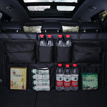 Load image into Gallery viewer, Car Trunk Organizer Adjustable Backseat Storage Bag Net High Capacity Multi-use Oxford Automobile Adjustable Strap Durable Seat Back Organizers Universal Back Seat Trunk Organizer Hanging Car Organizer Trunk Foldable Cargo Storage Backseat Trunk Organizer