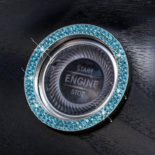 Load image into Gallery viewer, Cars One-Key Engine Start Stop Ignition Push Button Switch Cover Decorative Rhinestone Diamond Crystal Ring Car Parts Push to Start Button Cover Crystal Rhinestone Car Ring Emblem Sticker Bling Accessories for Women
