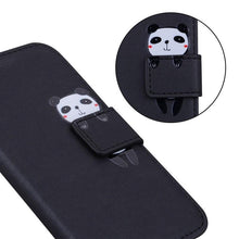 Load image into Gallery viewer, Cartoon Animal Cute Leather Wallet Flip Case Creative Magnetic Protective Cover Lovely Animal Flip Leather Phone Case For iPhone 13 12 11 Pro X XS XR Max Card Holder Funny Phone Cover