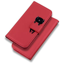 Load image into Gallery viewer, Cartoon Animal Cute Leather Wallet Flip Case Creative Magnetic Protective Cover Lovely Animal Flip Leather Phone Case For iPhone 13 12 11 Pro X XS XR Max Card Holder Funny Phone Cover
