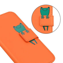 Load image into Gallery viewer, Cartoon Animal Cute Leather Wallet Flip Case Creative Magnetic Protective Cover Lovely Animal Flip Leather Phone Case For iPhone 13 12 11 Pro X XS XR Max Card Holder Funny Phone Cover