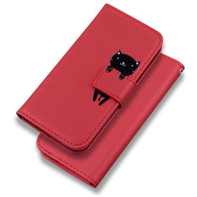 Load image into Gallery viewer, Cartoon Animal Cute Leather Wallet Flip Case Creative Magnetic Protective Cover Lovely Animal Flip Leather Phone Case For iPhone 13 12 11 Pro X XS XR Max Card Holder Funny Phone Cover