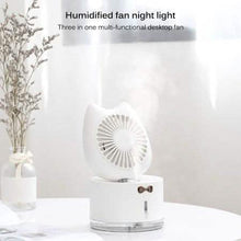 Load image into Gallery viewer, Cartoon Cat Fan Humidifier USB Charging Desktop Mute Hydrating Humidifier