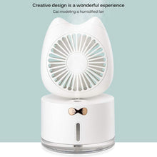 Load image into Gallery viewer, Cartoon Cat Fan Humidifier USB Charging Desktop Mute Hydrating Humidifier