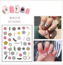 Load image into Gallery viewer, Cartoon Characters Plants Animals Forest Flowers Small Fresh Flowers 3D Nail Stickers Hyuna Style Nail Patch Waterproof Self Adhesive Nail Decals for Nail Art Decoration Including Hearts Stars Letters Bowknot Leaves Flowers Plants Fruits Butterflies