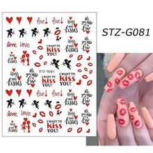 Load image into Gallery viewer, Cartoon Characters Plants Animals Forest Flowers Small Fresh Flowers 3D Nail Stickers Hyuna Style Nail Patch Waterproof Self Adhesive Nail Decals for Nail Art Decoration Including Hearts Stars Letters Bowknot Leaves Flowers Plants Fruits Butterflies