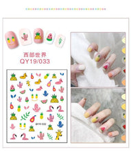 Load image into Gallery viewer, Cartoon Characters Plants Animals Forest Flowers Small Fresh Flowers 3D Nail Stickers Hyuna Style Nail Patch Waterproof Self Adhesive Nail Decals for Nail Art Decoration Including Hearts Stars Letters Bowknot Leaves Flowers Plants Fruits Butterflies