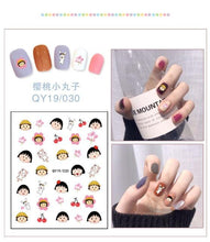 Load image into Gallery viewer, Cartoon Characters Plants Animals Forest Flowers Small Fresh Flowers 3D Nail Stickers Hyuna Style Nail Patch Waterproof Self Adhesive Nail Decals for Nail Art Decoration Including Hearts Stars Letters Bowknot Leaves Flowers Plants Fruits Butterflies