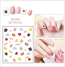 Load image into Gallery viewer, Cartoon Characters Plants Animals Forest Flowers Small Fresh Flowers 3D Nail Stickers Hyuna Style Nail Patch Waterproof Self Adhesive Nail Decals for Nail Art Decoration Including Hearts Stars Letters Bowknot Leaves Flowers Plants Fruits Butterflies