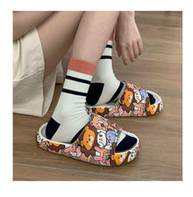 Load image into Gallery viewer, Cartoon Couple Fashion Bear Sandals Non-Slip Thick-Soled Indoor And Outdoor Slippers Men's Flip Flops Athletic Slide Sandals Flat Slip On Sandals For Women Summer Slippers