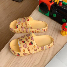 Load image into Gallery viewer, Cartoon Couple Fashion Bear Sandals Non-Slip Thick-Soled Indoor And Outdoor Slippers Men's Flip Flops Athletic Slide Sandals Flat Slip On Sandals For Women Summer Slippers