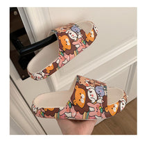 Load image into Gallery viewer, Cartoon Couple Fashion Bear Sandals Non-Slip Thick-Soled Indoor And Outdoor Slippers Men's Flip Flops Athletic Slide Sandals Flat Slip On Sandals For Women Summer Slippers
