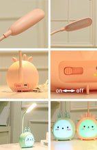 Load image into Gallery viewer, Cartoon Desk Lamp Eye Protection Energy-saving Reading Lamp USB Charging Sleeping Night Light LED Table Lamp for Kids Cute Study Lamps for Bedroom Décor
