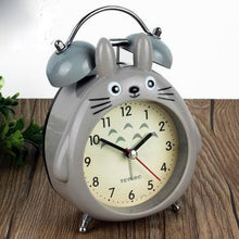 Load image into Gallery viewer, Cartoon Owl Mute Wake Up Table Clock Silent Analog Table Desk Small Clock with Night Light Battery Operated for Living Room Bedroom Kitchen Home Office Cute Ring Bell Metal Bedroom Quartz Alarm Clock With Night Light