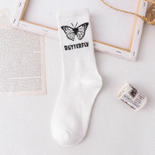 Load image into Gallery viewer, Cartoon socks cute bow print white black calcetines Women's Novelty Socks Crew Fun Funky fall fashion Casual Cotton Dress Socks