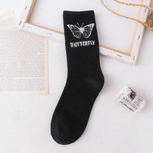 Load image into Gallery viewer, Cartoon socks cute bow print white black calcetines Women's Novelty Socks Crew Fun Funky fall fashion Casual Cotton Dress Socks
