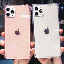 Load image into Gallery viewer, Case For iPhone 13 Pro Max Glitter Shockproof Transparent Phone Case For iPhone 12 11 Pro Max XR XS Max X 7 8 Plus Soft Clear Cover Shiny Case Scratch Resistant Soft Thin Shockproof Case