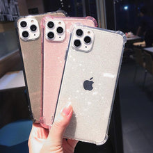 Load image into Gallery viewer, Case For iPhone 13 Pro Max Glitter Shockproof Transparent Phone Case For iPhone 12 11 Pro Max XR XS Max X 7 8 Plus Soft Clear Cover Shiny Case Scratch Resistant Soft Thin Shockproof Case