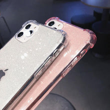 Load image into Gallery viewer, Case For iPhone 13 Pro Max Glitter Shockproof Transparent Phone Case For iPhone 12 11 Pro Max XR XS Max X 7 8 Plus Soft Clear Cover Shiny Case Scratch Resistant Soft Thin Shockproof Case