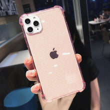 Load image into Gallery viewer, Case For iPhone 13 Pro Max Glitter Shockproof Transparent Phone Case For iPhone 12 11 Pro Max XR XS Max X 7 8 Plus Soft Clear Cover Shiny Case Scratch Resistant Soft Thin Shockproof Case