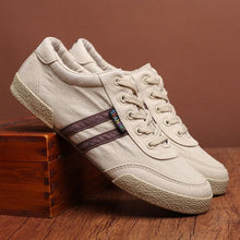 Load image into Gallery viewer, Casual Round Toe High Quality Mens Canvas Flat Solid Summe Lace Up Breathable Flat Casual Sneakers Sports Flats Men Casual Walking Sneakers Comfortable Soft Design