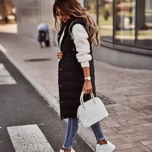 Load image into Gallery viewer, Casual Sleeveless Long Button Front Hooded Coat Outerwear