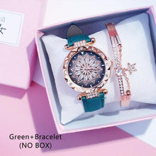 Load image into Gallery viewer, Casual Women Romantic Starry Sky Wrist Watch Bracelet Leather Rhinestone Designer Simple Dress Women's Watches Women Starry Sky PU Leather Strap Quartz Wristwatches For Woman Girls Teenagers