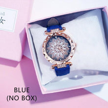 Load image into Gallery viewer, Casual Women Romantic Starry Sky Wrist Watch Bracelet Leather Rhinestone Designer Simple Dress Women's Watches Women Starry Sky PU Leather Strap Quartz Wristwatches For Woman Girls Teenagers