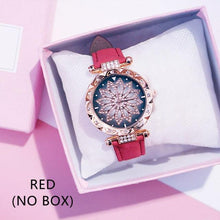 Load image into Gallery viewer, Casual Women Romantic Starry Sky Wrist Watch Bracelet Leather Rhinestone Designer Simple Dress Women's Watches Women Starry Sky PU Leather Strap Quartz Wristwatches For Woman Girls Teenagers