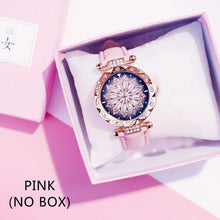 Load image into Gallery viewer, Casual Women Romantic Starry Sky Wrist Watch Bracelet Leather Rhinestone Designer Simple Dress Women's Watches Women Starry Sky PU Leather Strap Quartz Wristwatches For Woman Girls Teenagers