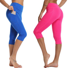 Load image into Gallery viewer, Casual Women's Yoga Pants Gym Fitness Sports Cropped Leggings Pocket Slim Pants Female Solid Color Women's Seamless Scrunch Legging Workout Leggings For Women Lift Tight Gym Yoga Home Pants
