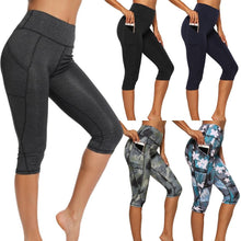 Load image into Gallery viewer, Casual Women's Yoga Pants Gym Fitness Sports Cropped Leggings Pocket Slim Pants Female Solid Color Women's Seamless Scrunch Legging Workout Leggings For Women Lift Tight Gym Yoga Home Pants