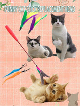 Load image into Gallery viewer, Cat Feather Toy Set Cat Feather Teaser Wand Toy for Kitten Cat Having Fun Exercise Playing Without the Stick Interactive Cat Feather Toys Retractable Cat Wand Toy and Feathers Teaser Refills Cat Toys for Indoor