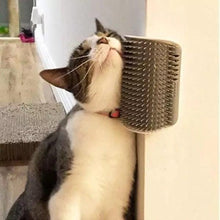 Load image into Gallery viewer, Cat Scratcher Corner Pet Brush Comb Play Cat Toy Plastic Scratch Bristles Arch Massager Self Groomer with Catnip Pouch Cat Wall Corner Massage Groomer Cat Self Grooming Brush