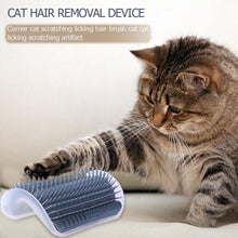 Load image into Gallery viewer, Cat Scratcher Corner Pet Brush Comb Play Cat Toy Plastic Scratch Bristles Arch Massager Self Groomer with Catnip Pouch Cat Wall Corner Massage Groomer Cat Self Grooming Brush