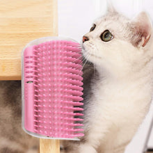 Load image into Gallery viewer, Cat Scratcher Corner Pet Brush Comb Play Cat Toy Plastic Scratch Bristles Arch Massager Self Groomer with Catnip Pouch Cat Wall Corner Massage Groomer Cat Self Grooming Brush
