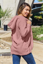 Load image into Gallery viewer, Women Full Size Teddy Hooded Jacket with Pockets Cozy Casual Jacket Comfortable Women Jacket