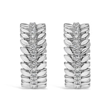 Load image into Gallery viewer, 14K White Gold 1/4 Cttw Lab Grown Diamond Leafy Wreath Hoop Earrings (F-G Color, VS1-VS2 Clarity)