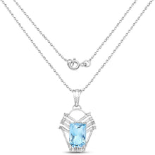 Load image into Gallery viewer, 5.76 Carat Genuine Swiss Blue Topaz & White Topaz .925 Sterling Silver Pendant